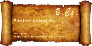 Basler Csendike névjegykártya
